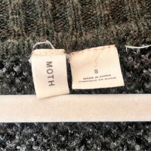 Moth Textured Crewneck Sweater in Olive Green
